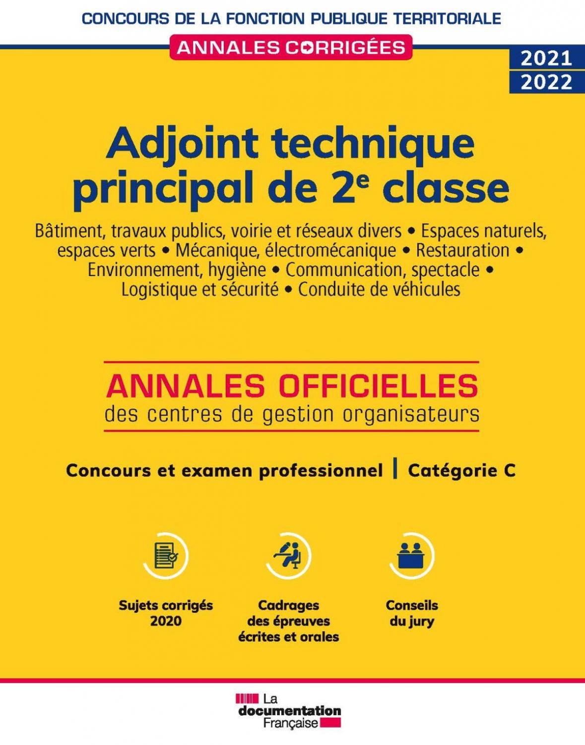 Couverture annales adjoint technique