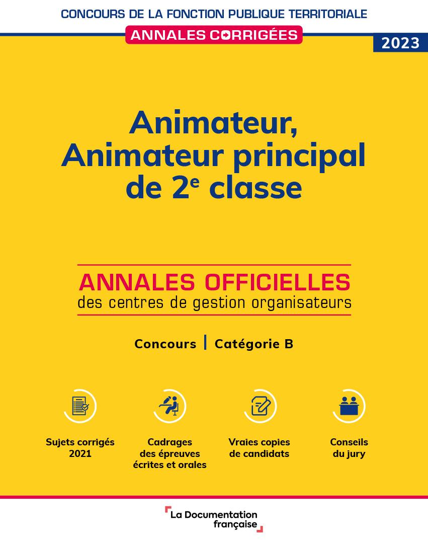 Couverture annales corrigées animateur